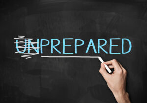 Prepared and Unprepared / Blackboard concept
